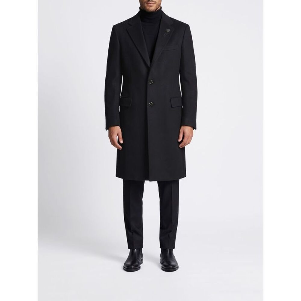 Lardini Men Lardini Single-Breasted Long Coat In Wool And Cashmere Blend